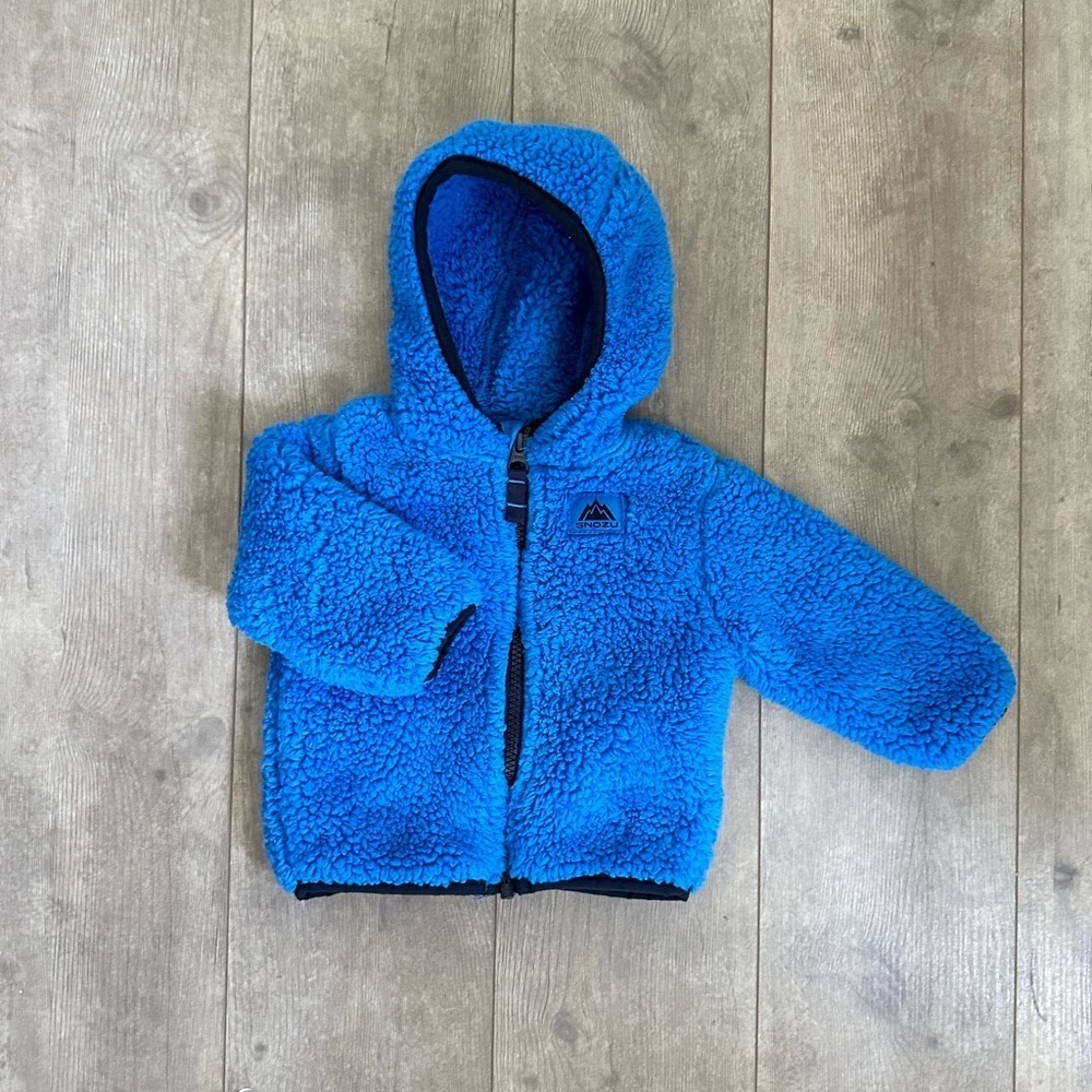 Snozu Blue Sherpa Jacket 100% Polyester Baby boy Size 3/6 Months